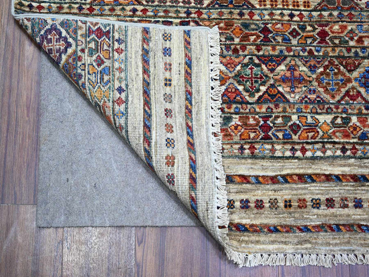 8'10" x 11'10" New Hand Knotted Ivory Wool Rectangle Oriental Rug - MOA10274619