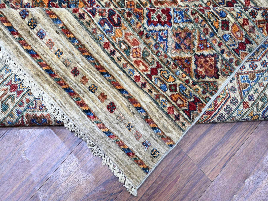 8'10" x 11'10" New Hand Knotted Ivory Wool Rectangle Oriental Rug - MOA10274619