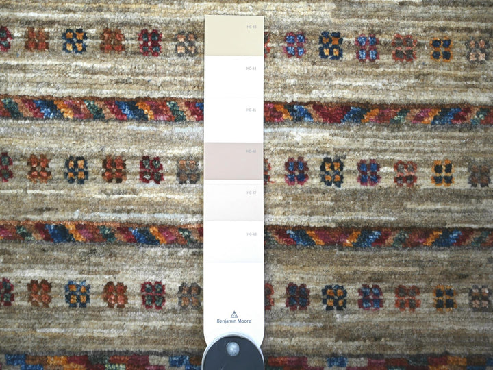 8'10" x 11'10" New Hand Knotted Ivory Wool Rectangle Oriental Rug - MOA10274619