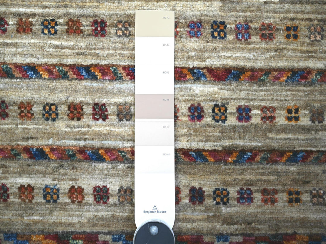 8'10" x 11'10" New Hand Knotted Ivory Wool Rectangle Oriental Rug - MOA10274619