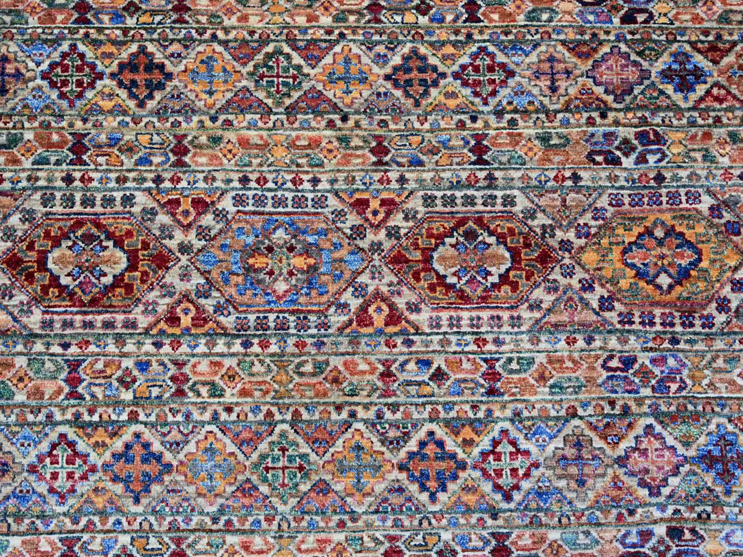 8'10" x 11'10" New Hand Knotted Ivory Wool Rectangle Oriental Rug - MOA10274619