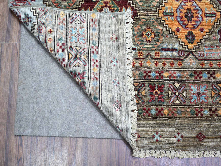 8'6" x 11'8" New Hand Knotted Grey Wool Rectangle Oriental Rug - MOA10274621