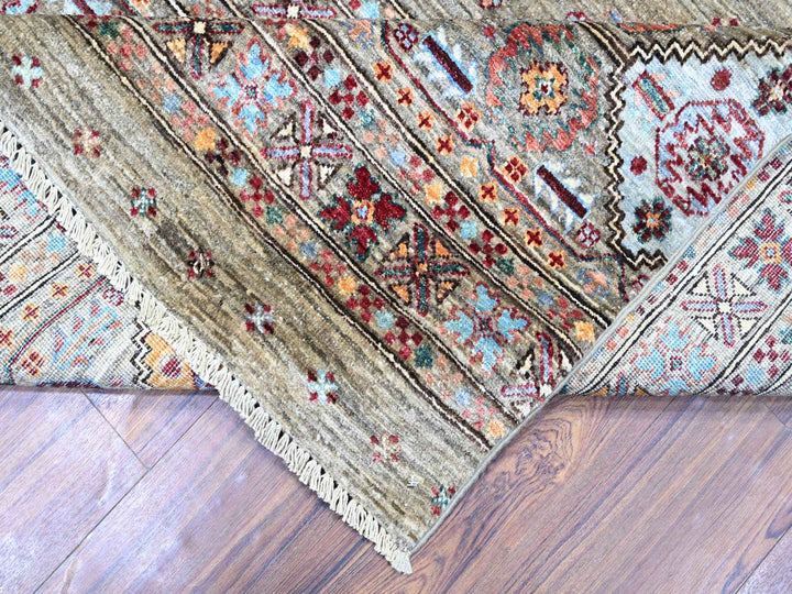 8'6" x 11'8" New Hand Knotted Grey Wool Rectangle Oriental Rug - MOA10274621