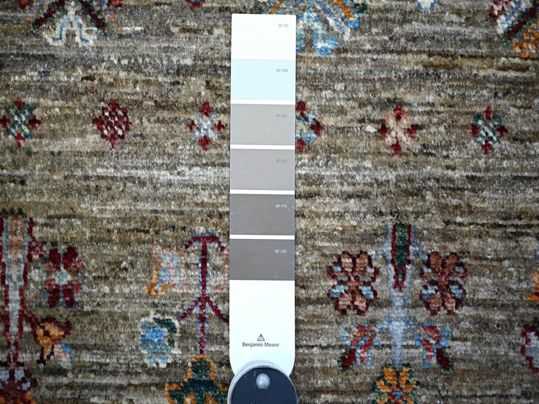 8'6" x 11'8" New Hand Knotted Grey Wool Rectangle Oriental Rug - MOA10274621