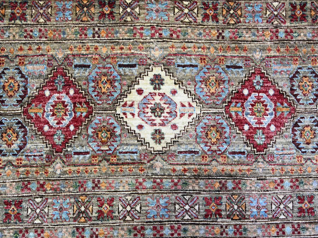 8'6" x 11'8" New Hand Knotted Grey Wool Rectangle Oriental Rug - MOA10274621