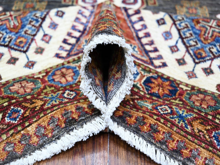 9'1" x 12'11" New Hand Knotted Grey Wool Runner Oriental Rug - MOA10274622