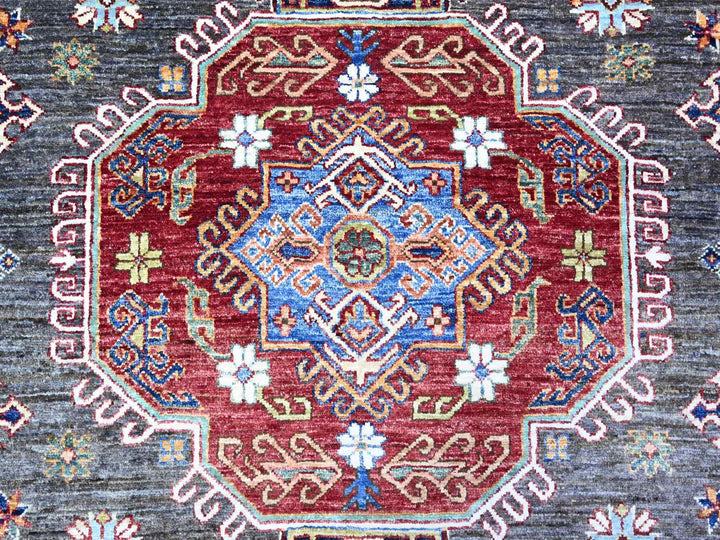 9'1" x 12'11" New Hand Knotted Grey Wool Runner Oriental Rug - MOA10274622