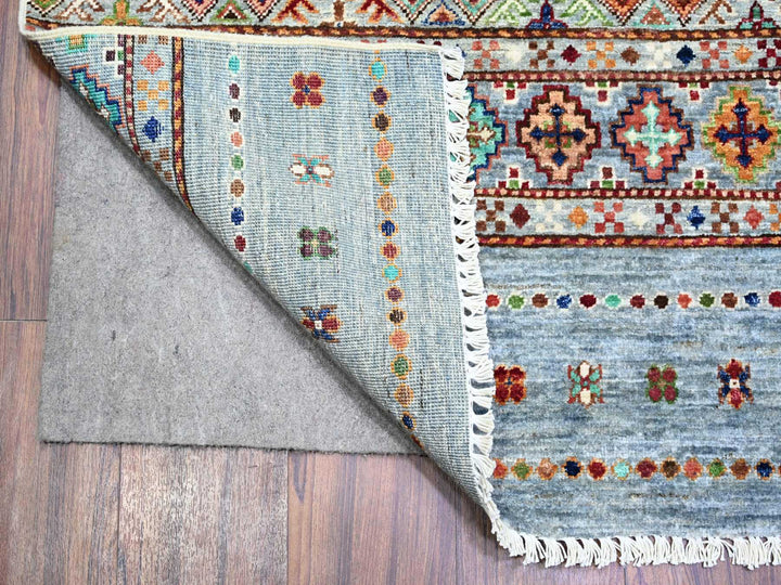 8'2" x 11'10" New Hand Knotted Grey Wool Rectangle Oriental Rug - MOA10274676