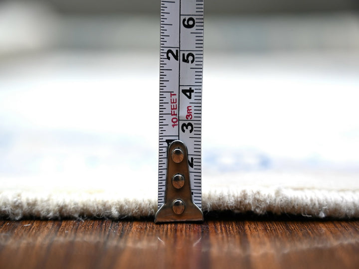 5'1" x 6'6" New Hand Knotted Ivory Wool Rectangle Oriental Rug - MOA10274685