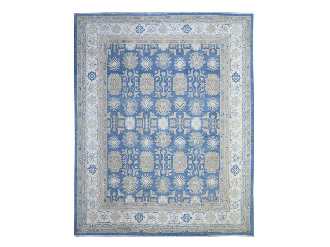 7'8" x 9'7" New Hand Knotted Blue Wool Rectangle Oriental Rug - MOA10274725