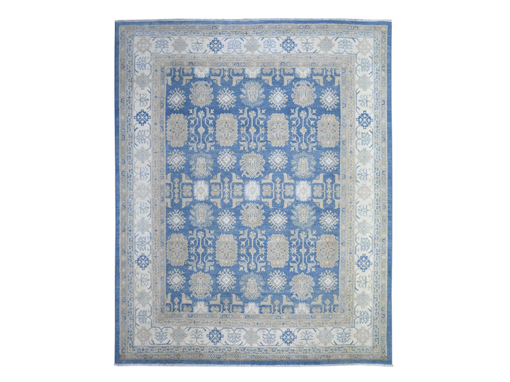 7'8" x 9'7" New Hand Knotted Blue Wool Rectangle Oriental Rug - MOA10274725