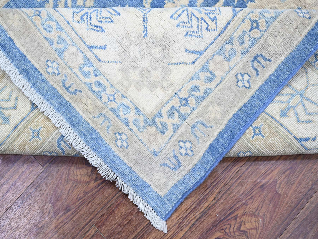 7'8" x 9'7" New Hand Knotted Blue Wool Rectangle Oriental Rug - MOA10274725