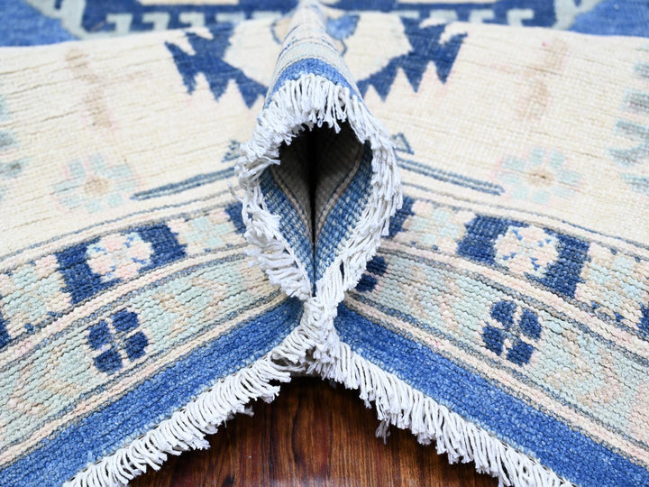 9'0" x 11'5" New Hand Knotted Blue Wool Rectangle Oriental Rug - MOA10274726