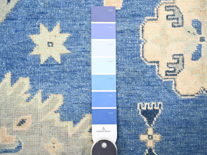 9'0" x 11'5" New Hand Knotted Blue Wool Rectangle Oriental Rug - MOA10274726