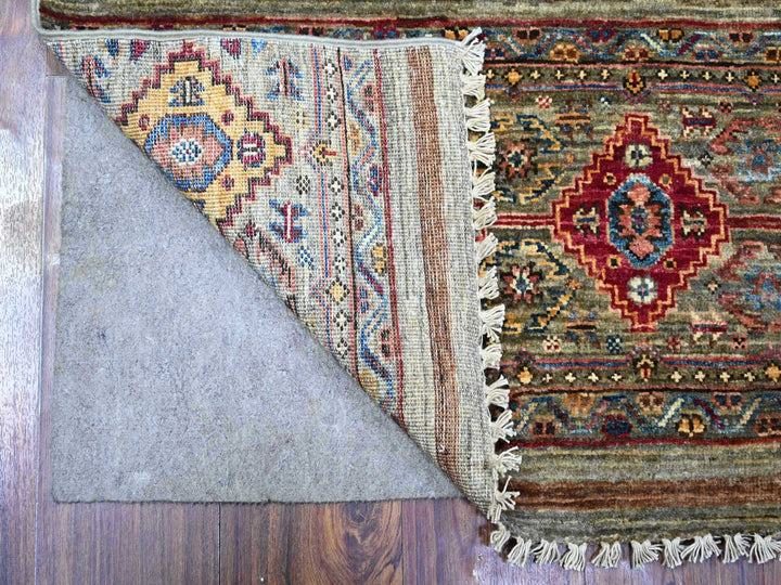 3'4" x 5'1" New Hand Knotted Grey Wool Rectangle Oriental Rug - MOA10274789