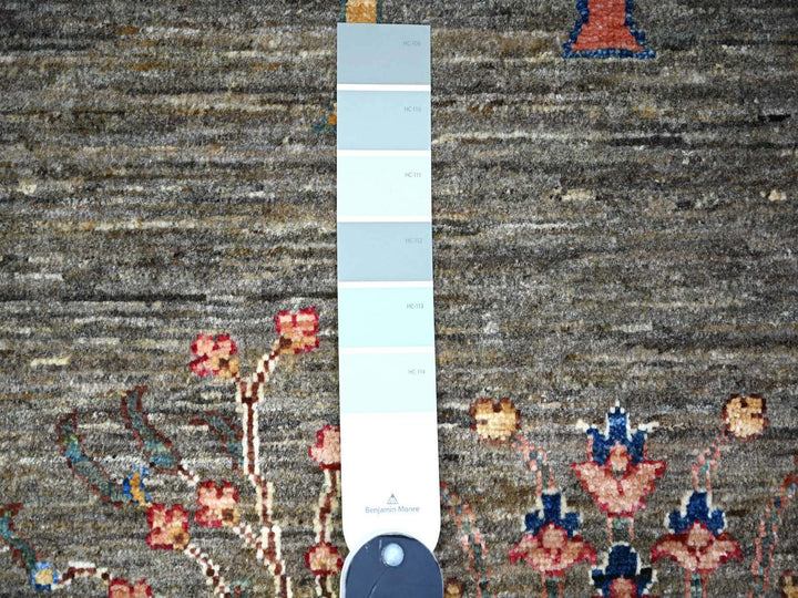 5'7" x 8'3" New Hand Knotted Grey Wool Rectangle Oriental Rug - MOA10274796