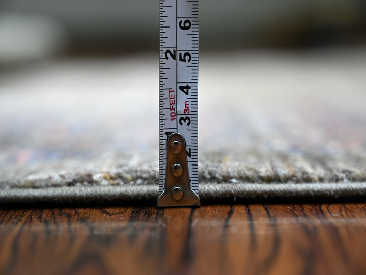 5'7" x 8'3" New Hand Knotted Grey Wool Rectangle Oriental Rug - MOA10274796