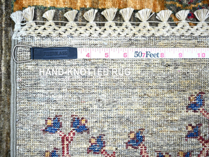 5'7" x 8'3" New Hand Knotted Grey Wool Rectangle Oriental Rug - MOA10274796