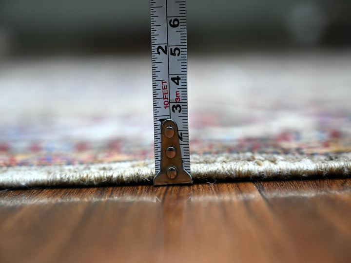 5'1" x 6'10" New Hand Knotted Beige Wool Rectangle Oriental Rug - MOA10274797