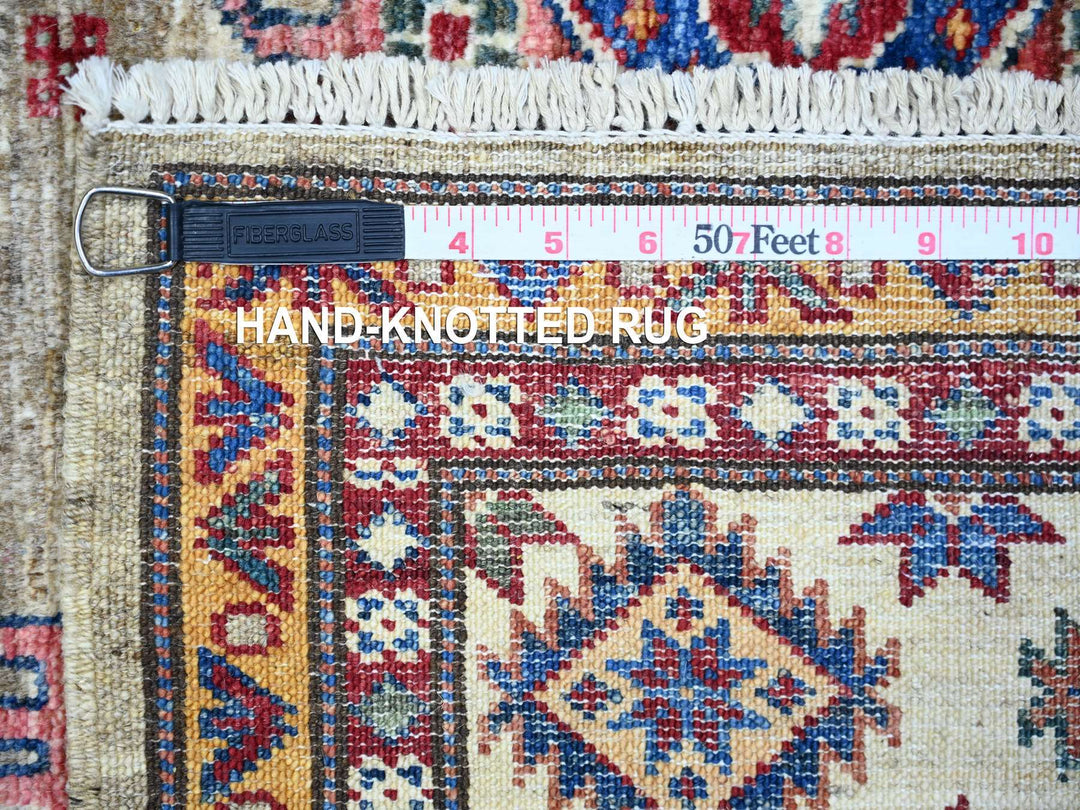 5'1" x 6'10" New Hand Knotted Beige Wool Rectangle Oriental Rug - MOA10274797