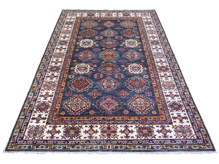 5'9" x 7'10" New Hand Knotted Grey Wool Rectangle Oriental Rug - MOA10274800