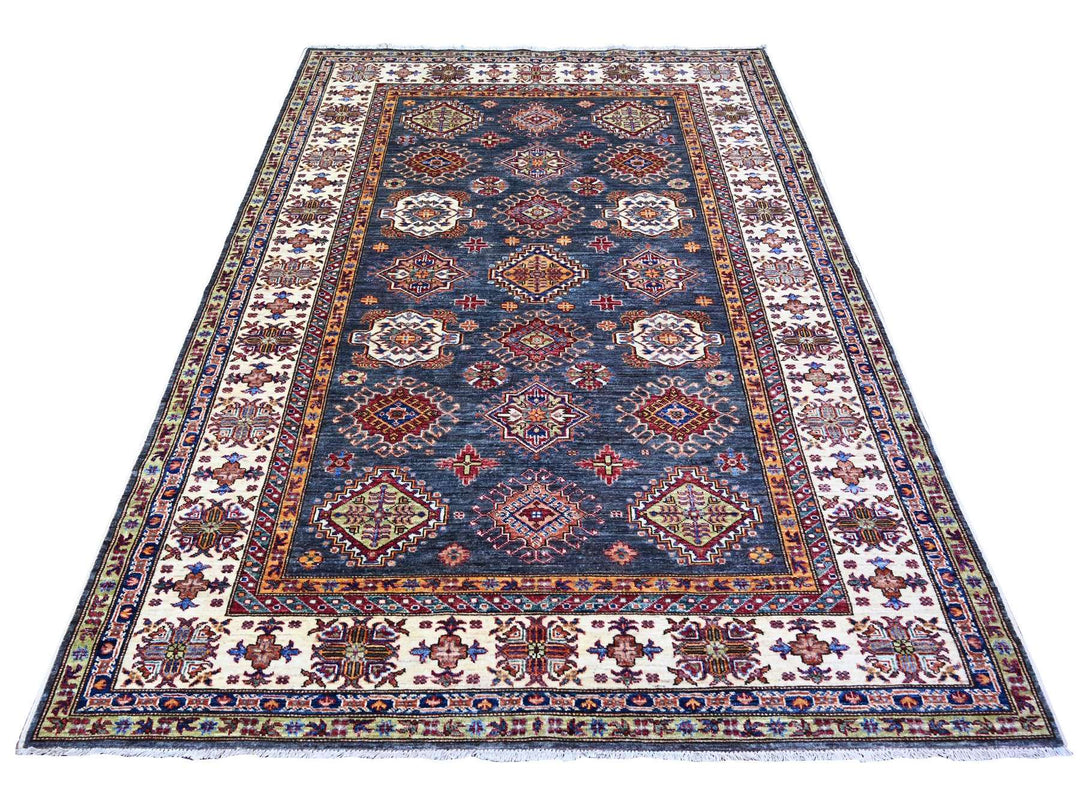 5'9" x 7'10" New Hand Knotted Grey Wool Rectangle Oriental Rug - MOA10274800