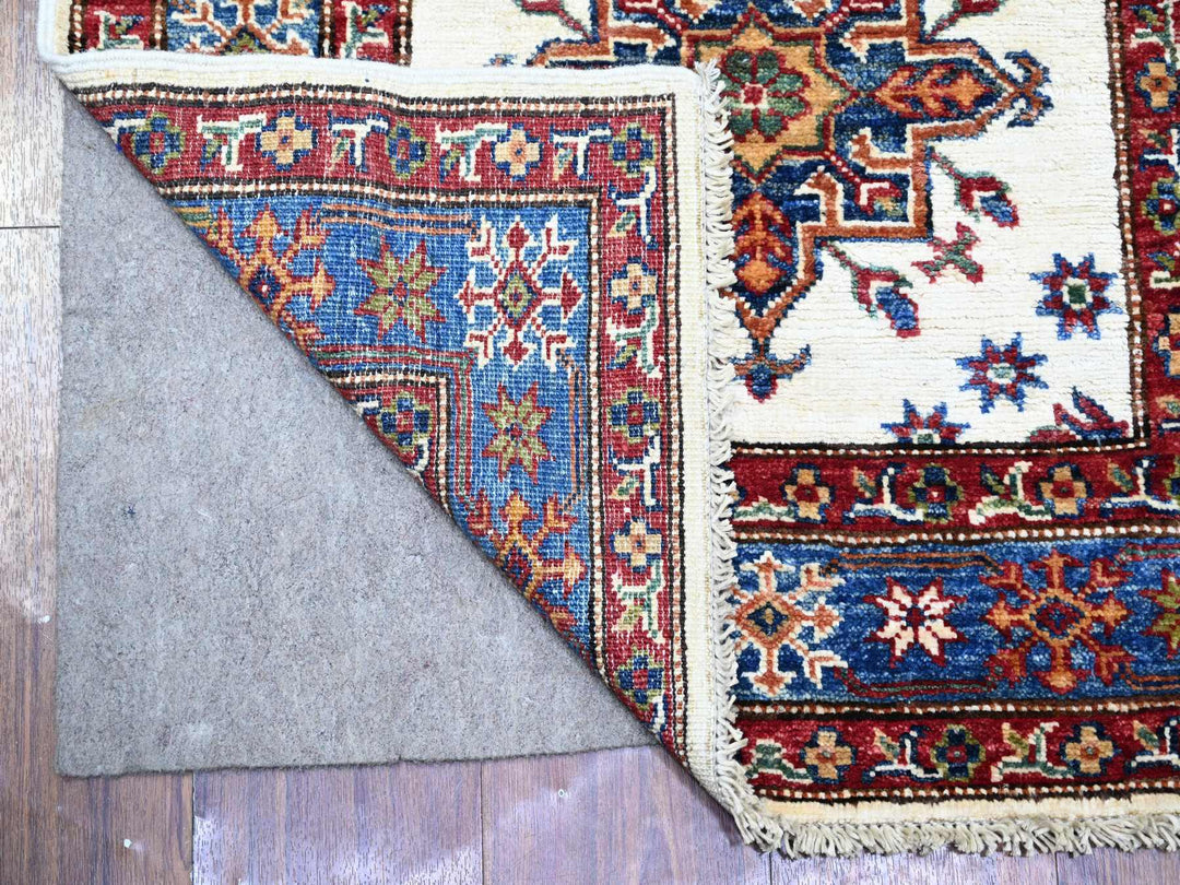 2'7" x 12'10" New Hand Knotted Ivory Wool Runner Oriental Rug - MOA10274812