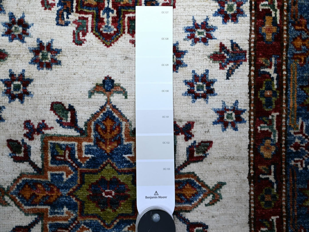 2'7" x 12'10" New Hand Knotted Ivory Wool Runner Oriental Rug - MOA10274812