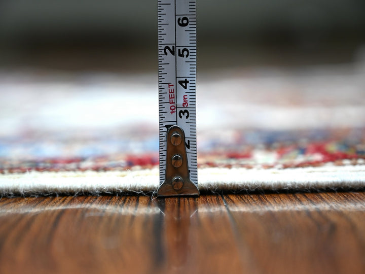 2'7" x 12'10" New Hand Knotted Ivory Wool Runner Oriental Rug - MOA10274812