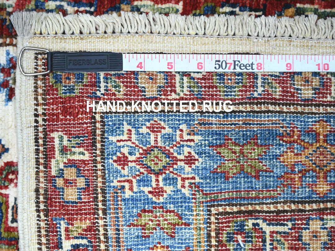 2'7" x 12'10" New Hand Knotted Ivory Wool Runner Oriental Rug - MOA10274812