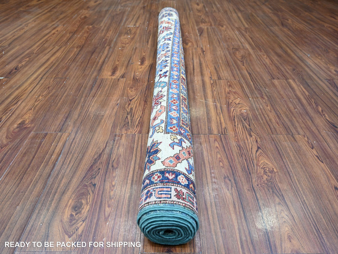 5'11" x 8'9" New Hand Knotted Green Wool Rectangle Oriental Rug - MOA10274978