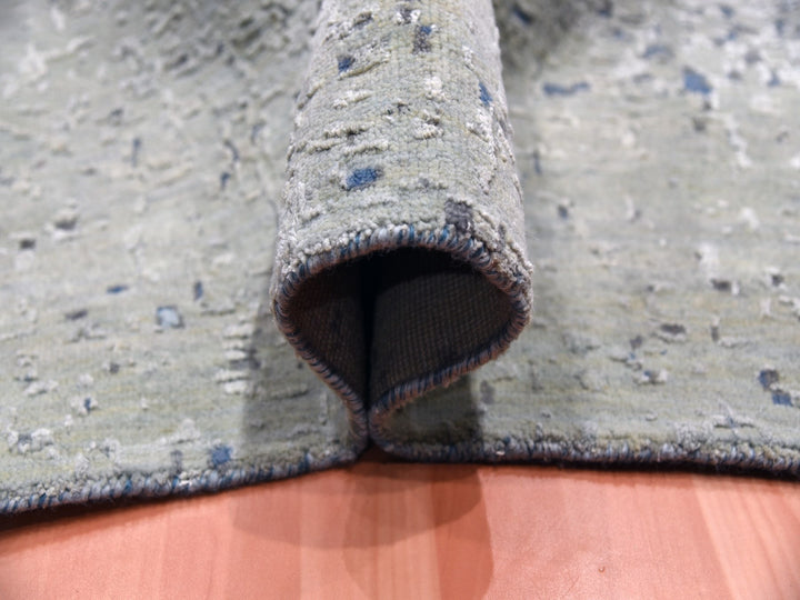 12'0" x 15'0" New Hand Knotted Blue Wool & Pure Silk Rectangle Oriental Rug - MOA10275101