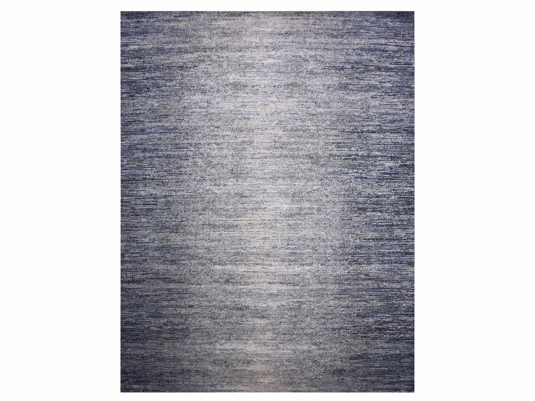 12'0" x 15'0" New Hand Knotted Blue Wool & Pure Silk Rectangle Oriental Rug - MOA10275103