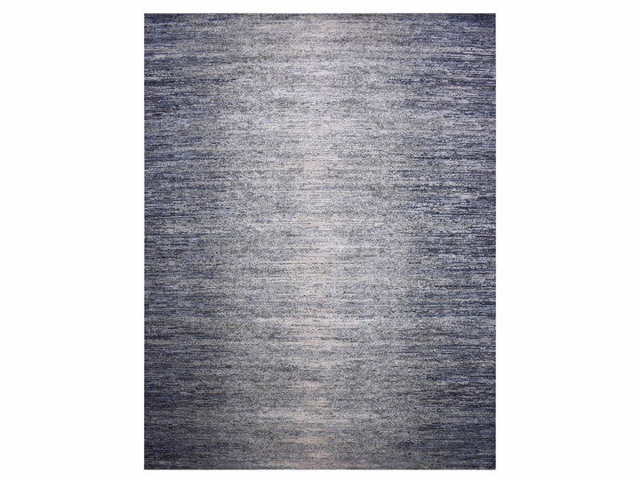 12'0" x 15'0" New Hand Knotted Blue Wool & Pure Silk Rectangle Oriental Rug - MOA10275103