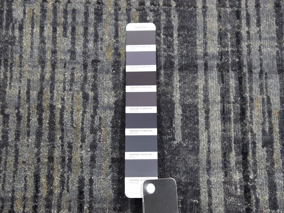 12'1" x 12'2" New Hand Knotted Grey Wool Square Oriental Rug - MOA10275118