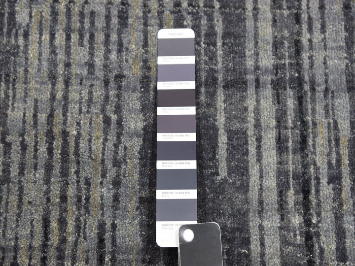 12'1" x 12'2" New Hand Knotted Grey Wool Square Oriental Rug - MOA10275118