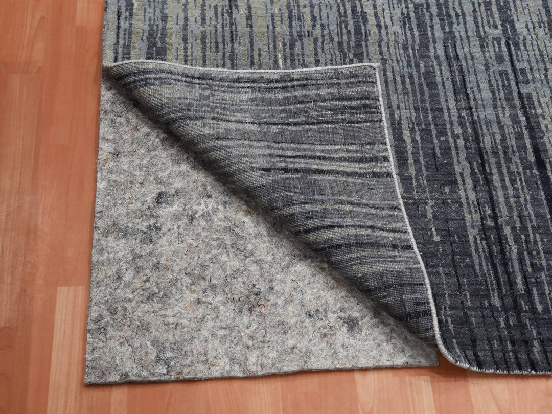 12'2" x 15'0" New Hand Knotted Grey Wool Rectangle Oriental Rug - MOA10275152