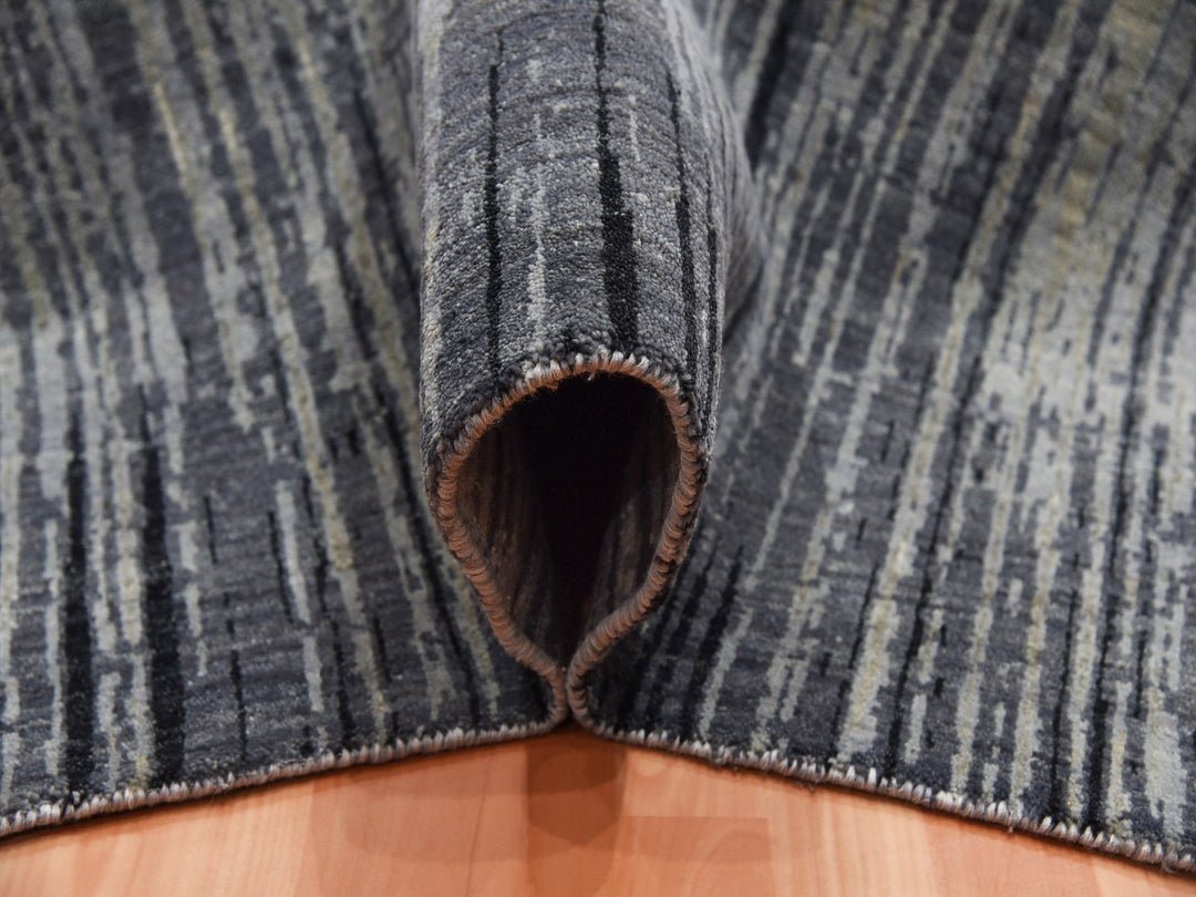 12'2" x 15'0" New Hand Knotted Grey Wool Rectangle Oriental Rug - MOA10275152