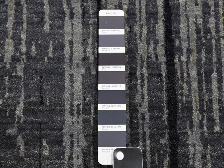 12'2" x 15'0" New Hand Knotted Grey Wool Rectangle Oriental Rug - MOA10275152