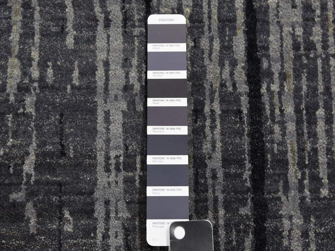 12'2" x 15'0" New Hand Knotted Grey Wool Rectangle Oriental Rug - MOA10275152