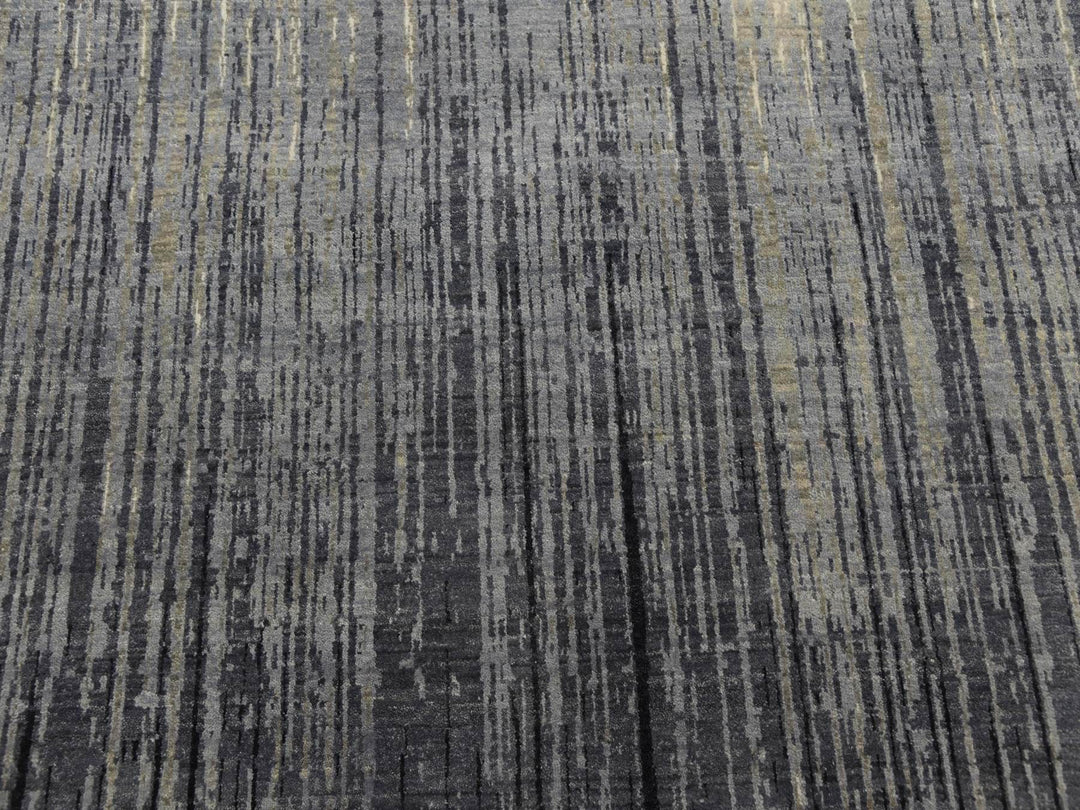 12'2" x 15'0" New Hand Knotted Grey Wool Rectangle Oriental Rug - MOA10275152