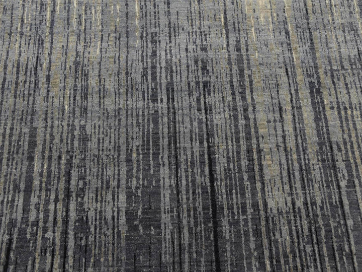 12'2" x 15'0" New Hand Knotted Grey Wool Rectangle Oriental Rug - MOA10275152