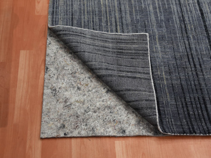 12'2" x 18'0" New Hand Knotted Grey Wool Rectangle Oriental Rug - MOA10275153