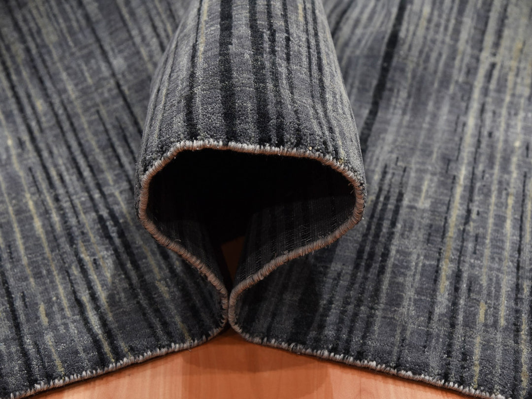 12'2" x 18'0" New Hand Knotted Grey Wool Rectangle Oriental Rug - MOA10275153