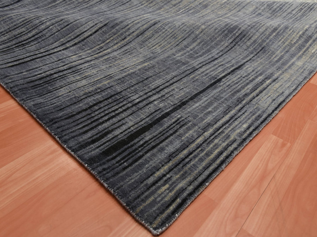 12'2" x 18'0" New Hand Knotted Grey Wool Rectangle Oriental Rug - MOA10275153