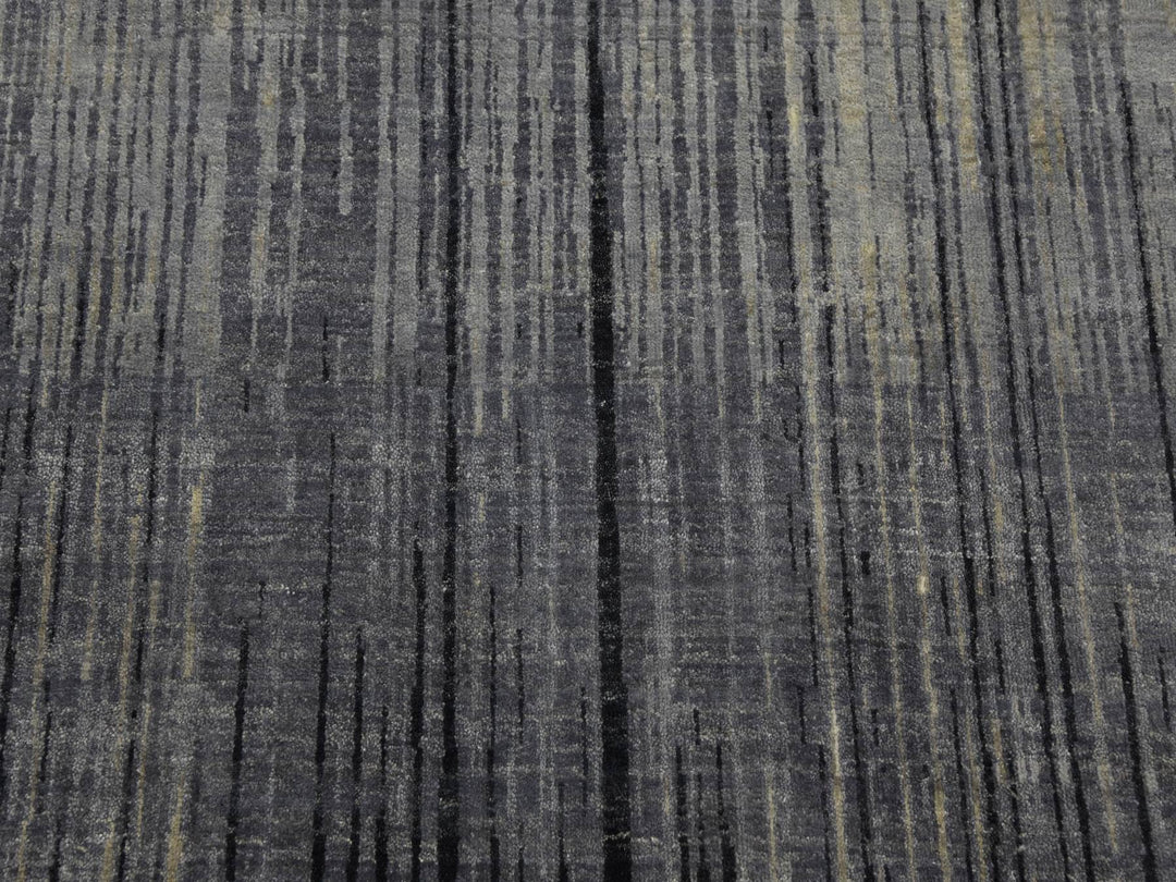 12'2" x 18'0" New Hand Knotted Grey Wool Rectangle Oriental Rug - MOA10275153