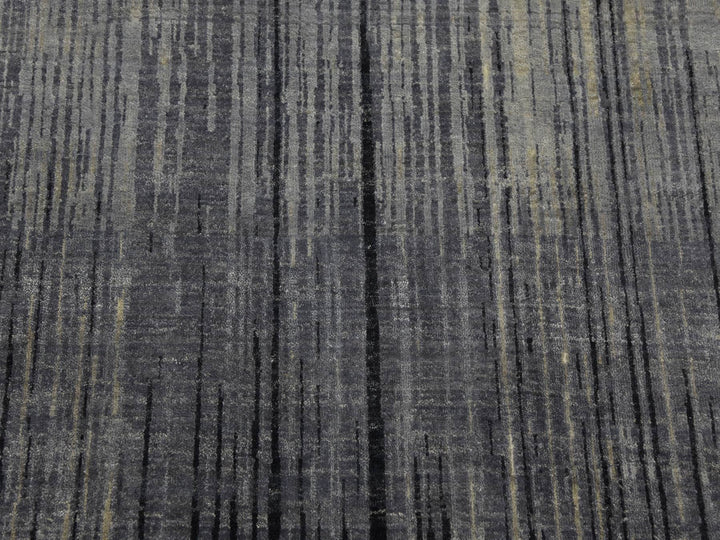 12'2" x 18'0" New Hand Knotted Grey Wool Rectangle Oriental Rug - MOA10275153