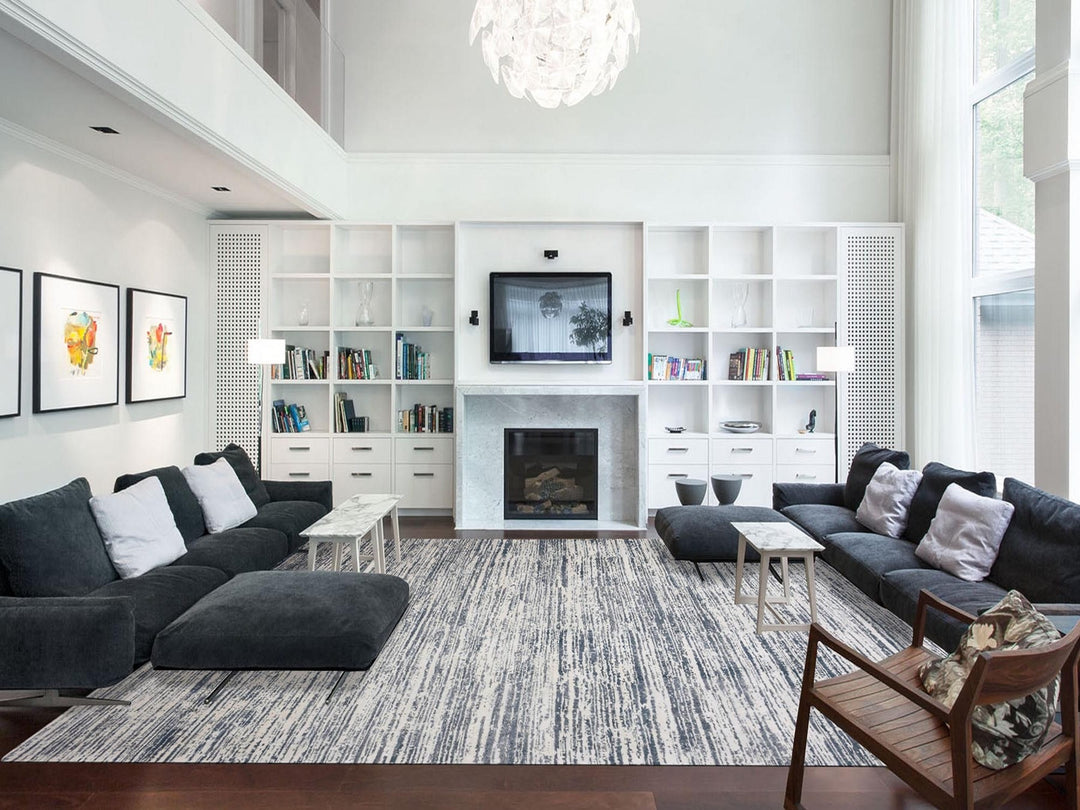 11'7" x 14'10" New Hand Knotted Ivory Wool & Silk Rectangle Oriental Rug - MOA10275161