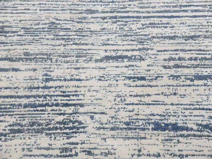 11'7" x 14'10" New Hand Knotted Ivory Wool & Silk Rectangle Oriental Rug - MOA10275161