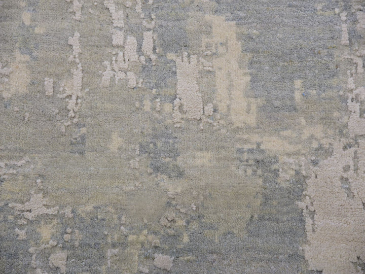 12'0" x 15'6" New Hand Knotted Grey Wool & Silk Rectangle Oriental Rug - MOA10275331